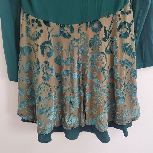 LOGO Lori Goldstein Womens Tunic Top Sz XS Green Long Sleeve Round Neck Pullover - Picture 4 of 10